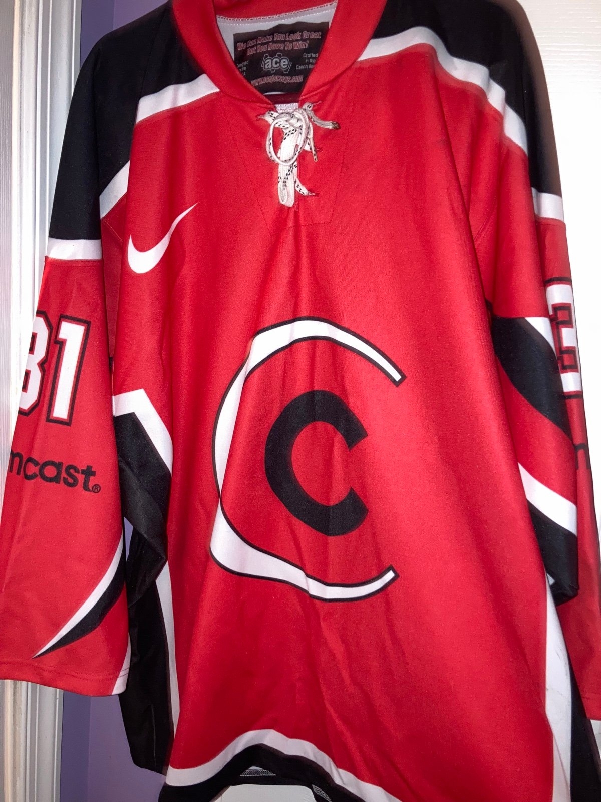ACE Jerseys Comcast 31 Hockey Goalie Jersey Size Large